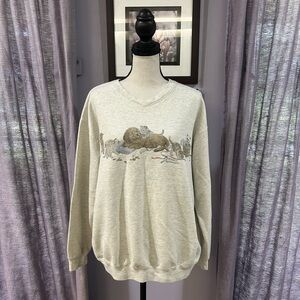 Vintage Northern Woods Puppy and Kitten Sweater